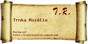 Trnka Rozália névjegykártya